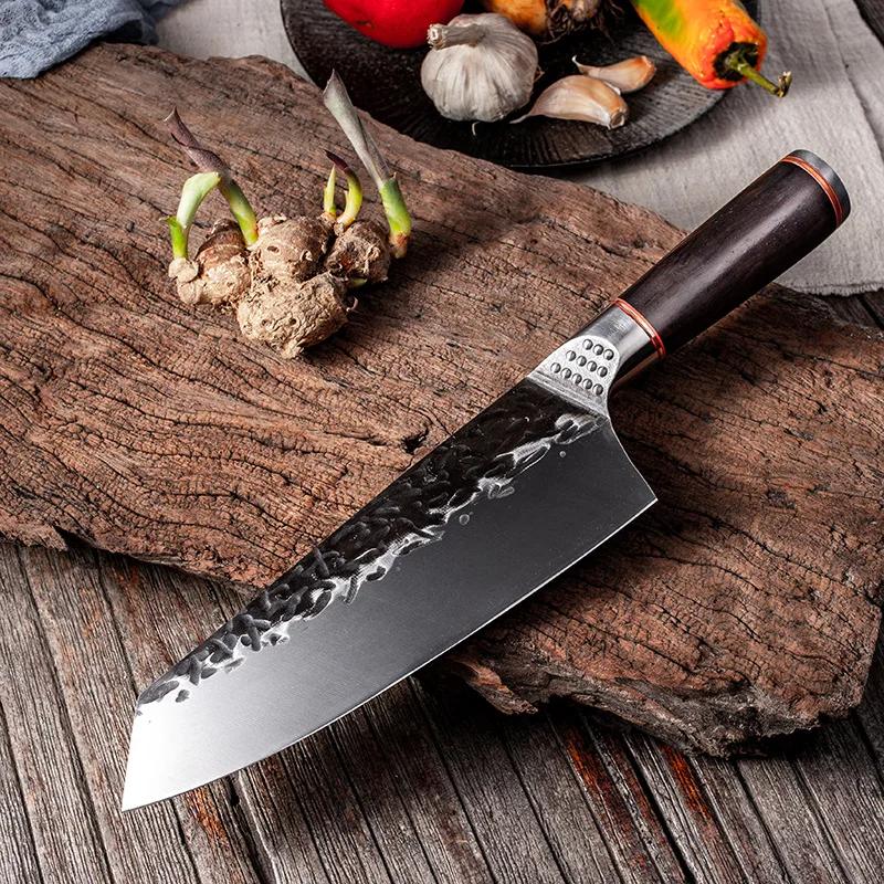 Couteau de Chef japonais forgé à la main, couteau de cuisine Kiritsuke, couteau en acier inoxydable 