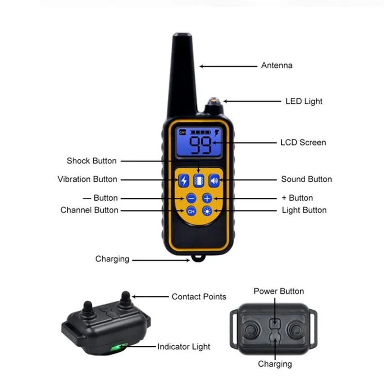 Collier de chien collier de formation pour chien électrique affichage LCD Rechargeable pour collier 