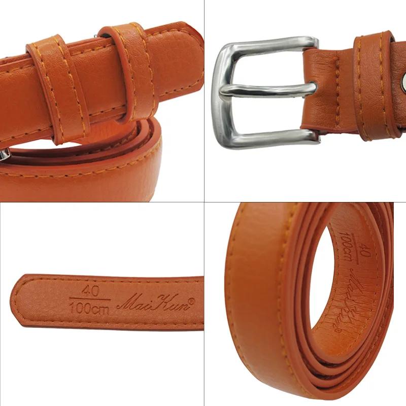 MaiKun – ceinture en cuir slim pour femmes, couleur unie, boucle ardillon, Simple, petite taille, co
