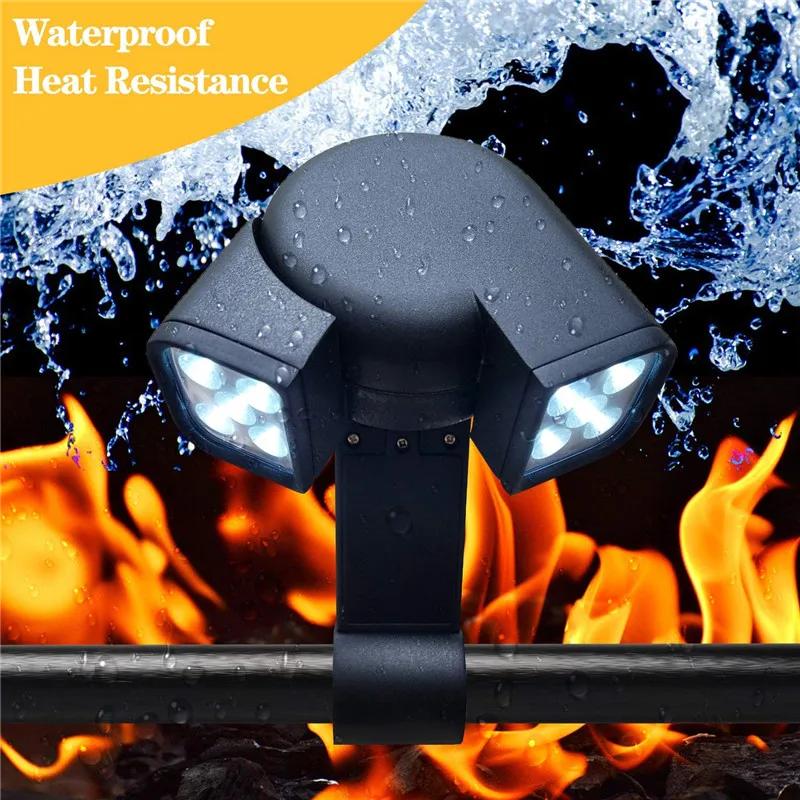 Lampe LED multifonctionnelle à Double tête pour barbecue, résistante à la chaleur, pour pêche de nui