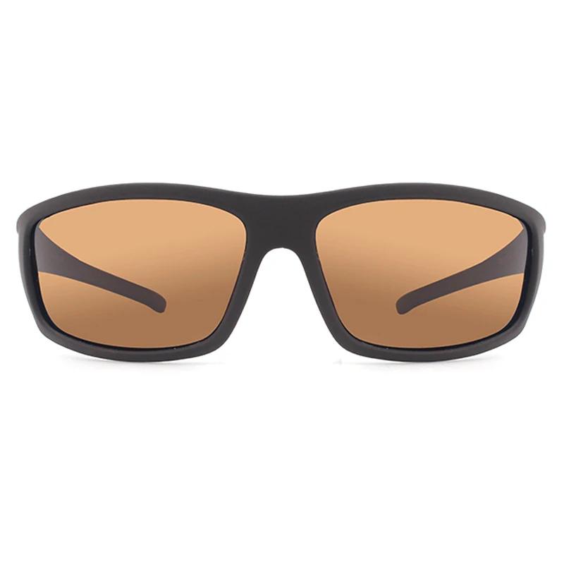 Lunettes de soleil polarisées de marque pour homme 2026, design rectangulaire marron, verres de spor