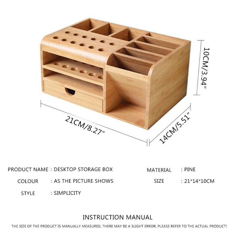 Boîte rangement multifonctionnelle en bois, support bureau service Mobile, tournevis, support pincet