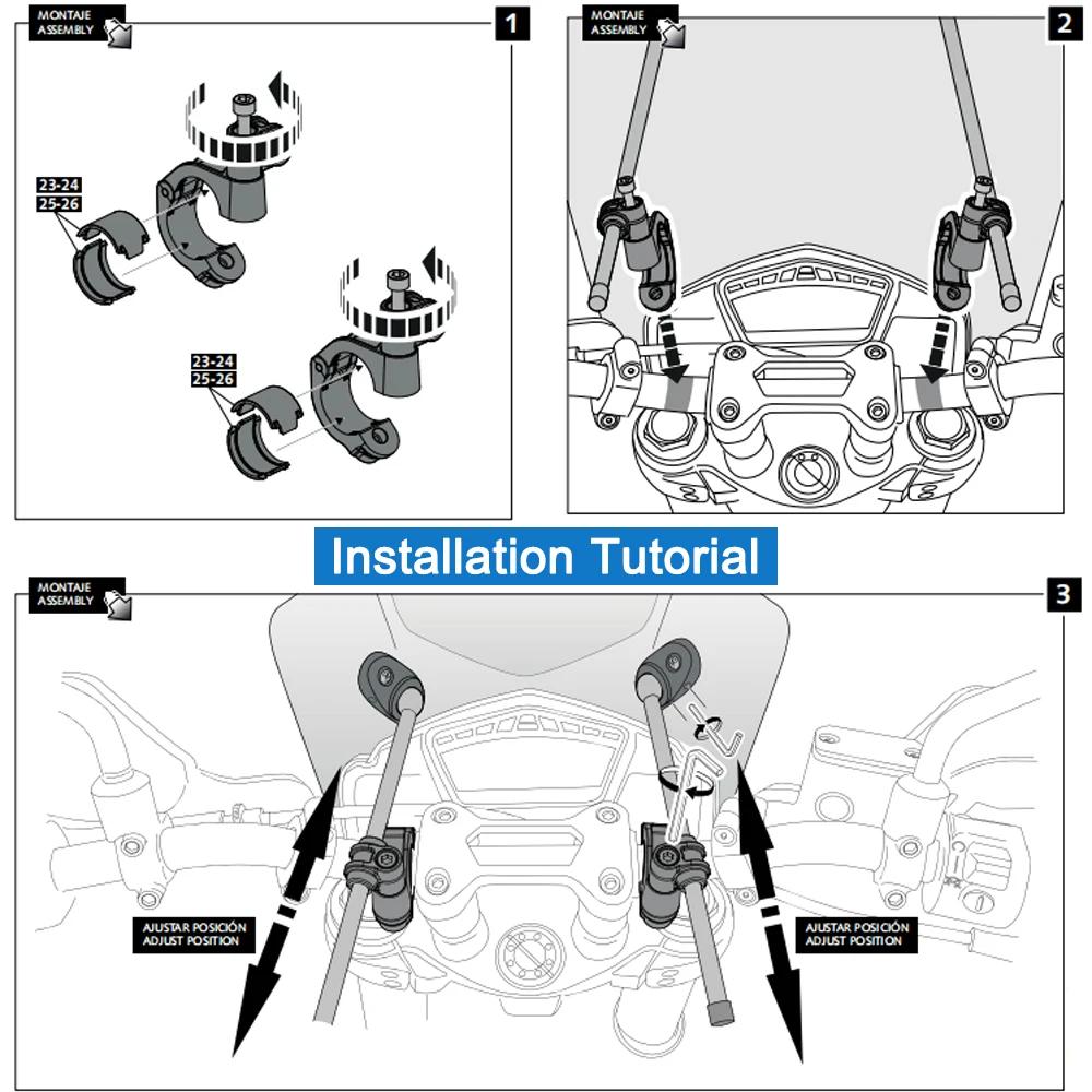 Couvercle de pare-brise universel pour moto MT07 MT09, réglable, pour HONDA CBR600RR CB1000R GXSR 60