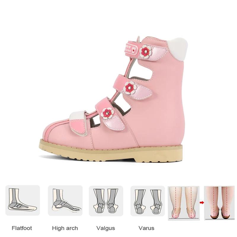 Ortoluckland – chaussures orthopédiques en cuir pour filles, sandales d'été pour enfants, chaussures