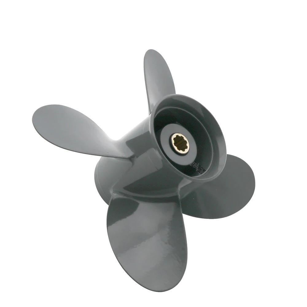 Hélice 4 pales 9 1/4X10 pour hors-bord Honda et Yamaha BF8D BF9.9D BF9.9 BF15A BF15D BF20 8 cannelur