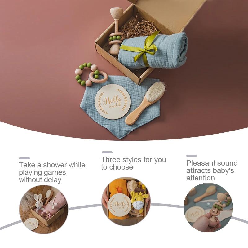 Ensemble de jouets de bain pour enfants, 1 ensemble d'emmaillotage, enroulé, jalons, brosse, Bracele