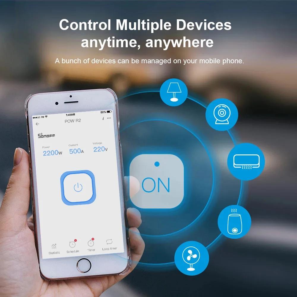SONOFF-Prise intelligente S31 15A US Wi-Fi, contrôle de l'alimentation, télécommande, commande vocal