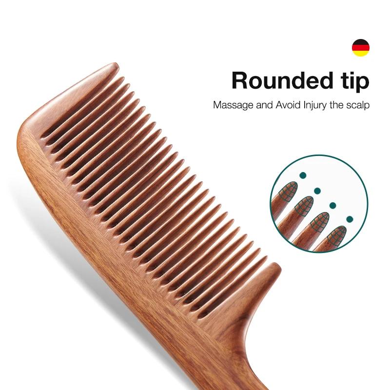 MR.GREEN – peigne à cheveux en bois naturel, Structure d'épissure, brosse à dents fines, antistatiqu