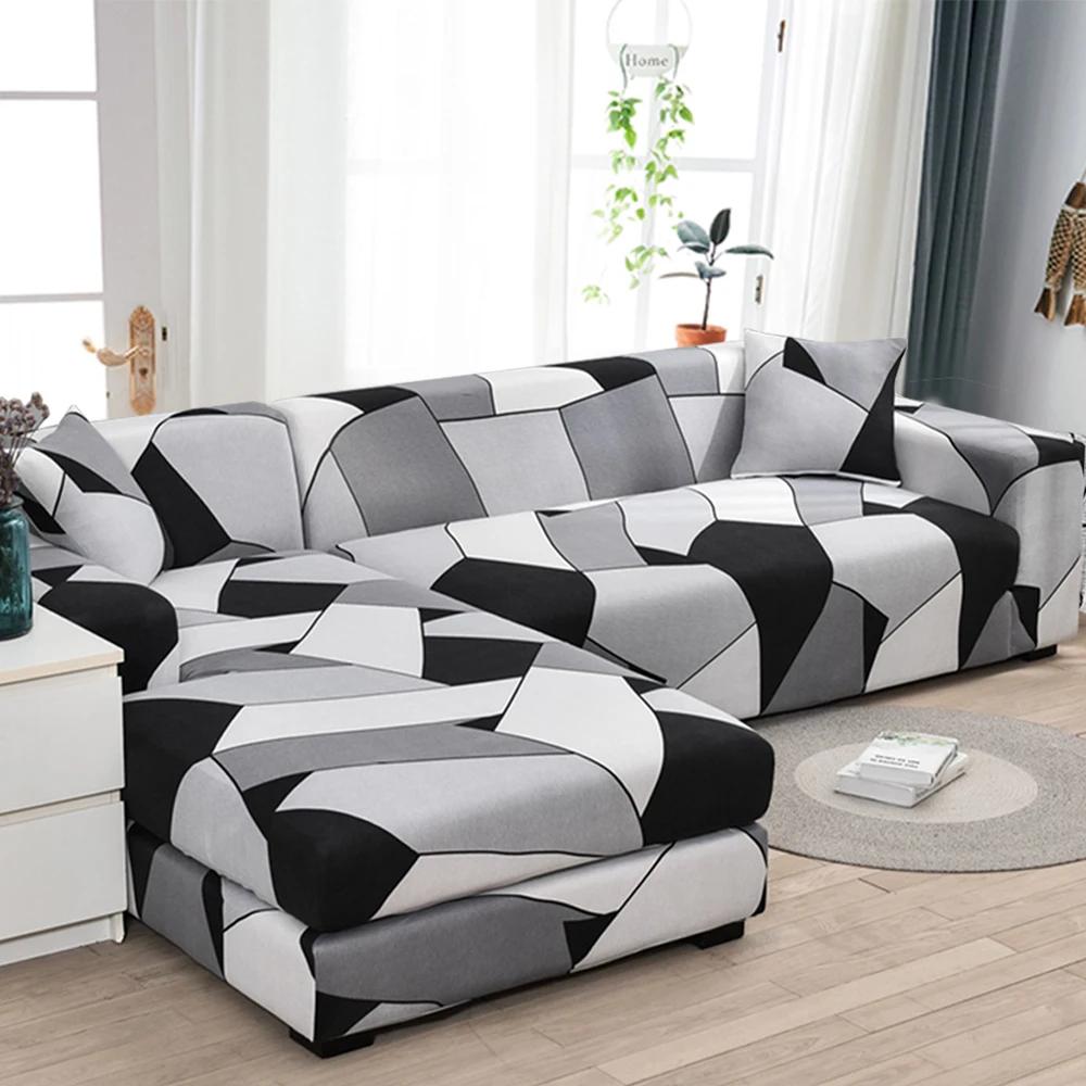housse canape dangle pour Salon Imprimé Extensible housse canapé forme de L Élastique housses de can