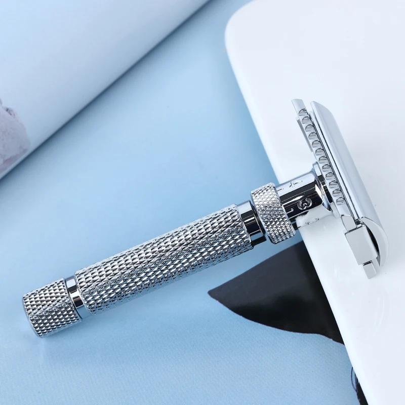 Yaqi – rasoir de sécurité pour hommes, ajustable, coupe finale, couleur chromée