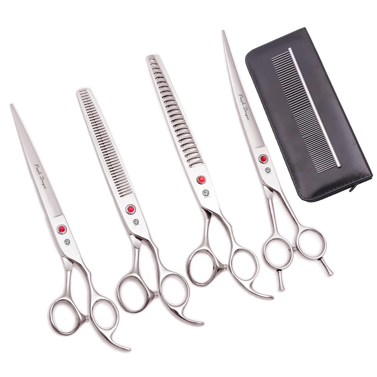 ciseaux coiffure professionnelle 8 pouces, Dragon violet japon 440C, ciseaux de toilettage pour anim