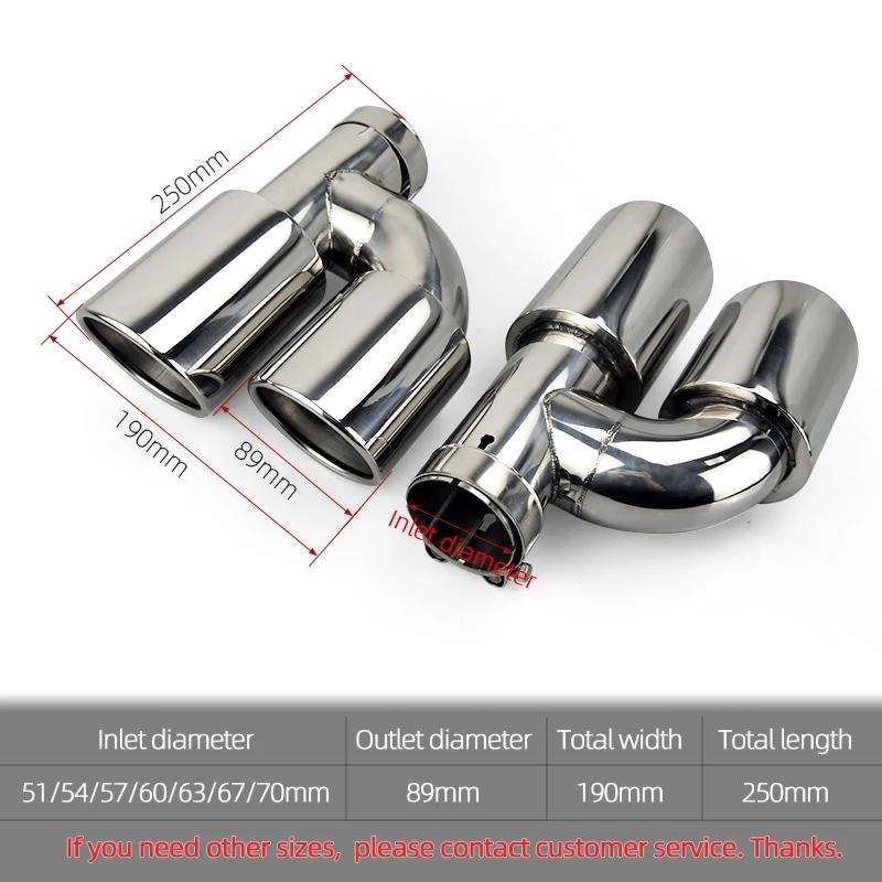 Tuyaux d'échappement double en acier inoxydable 304, Type H pour silencieux de voiture universel, mo