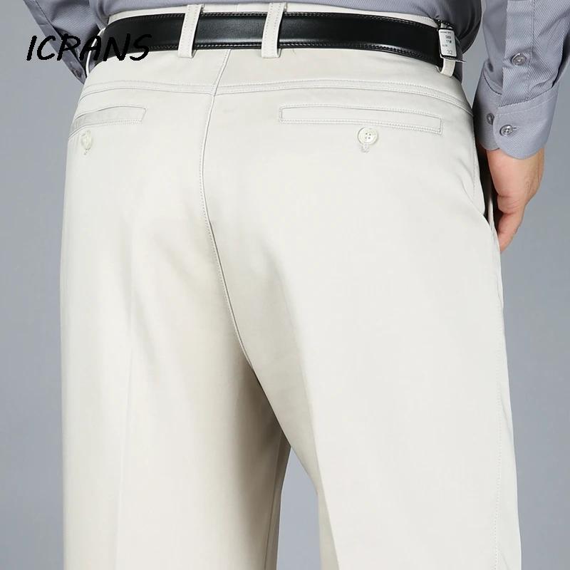 Pantalon droit taille haute pour homme, droit, plat, en coton, noir, pour bureau, grande taille 29-4
