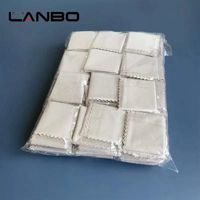 LANBO-Lingettes grises en microcarence, 100 pièces, 145x170mm, emballage individuel, pour lunettes, 