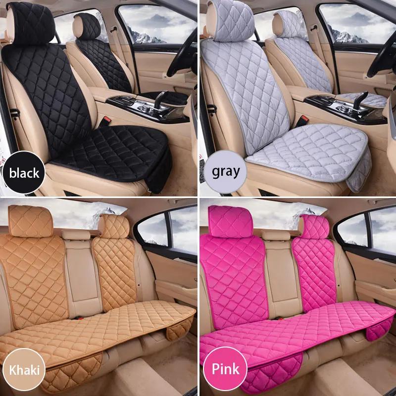 SEAMETAL housse de siège de voiture rose pour femmes en peluche douce coussin de siège de véhicule p