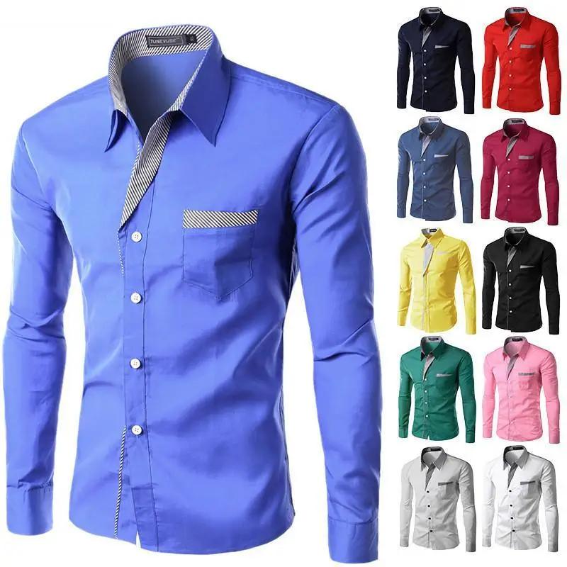 Nouvelle Chemise Homme Tendance 2026 Coupe Slim Manches Longues Design Formel Décontracté Marque Che