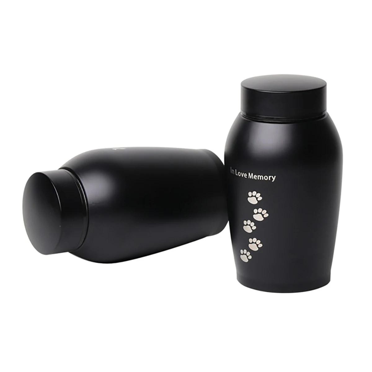 Urnes en acier inoxydable noir et or pour animaux de compagnie, pour chiens, chats, oiseaux, souris,