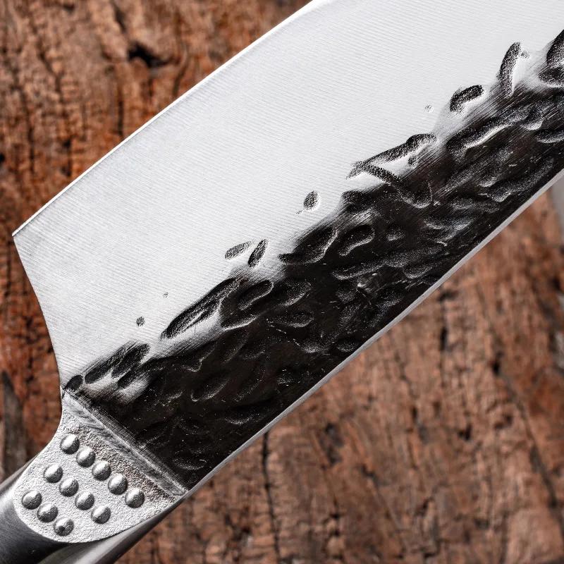 Couteau de Chef japonais forgé à la main, couteau de cuisine Kiritsuke, couteau en acier inoxydable 