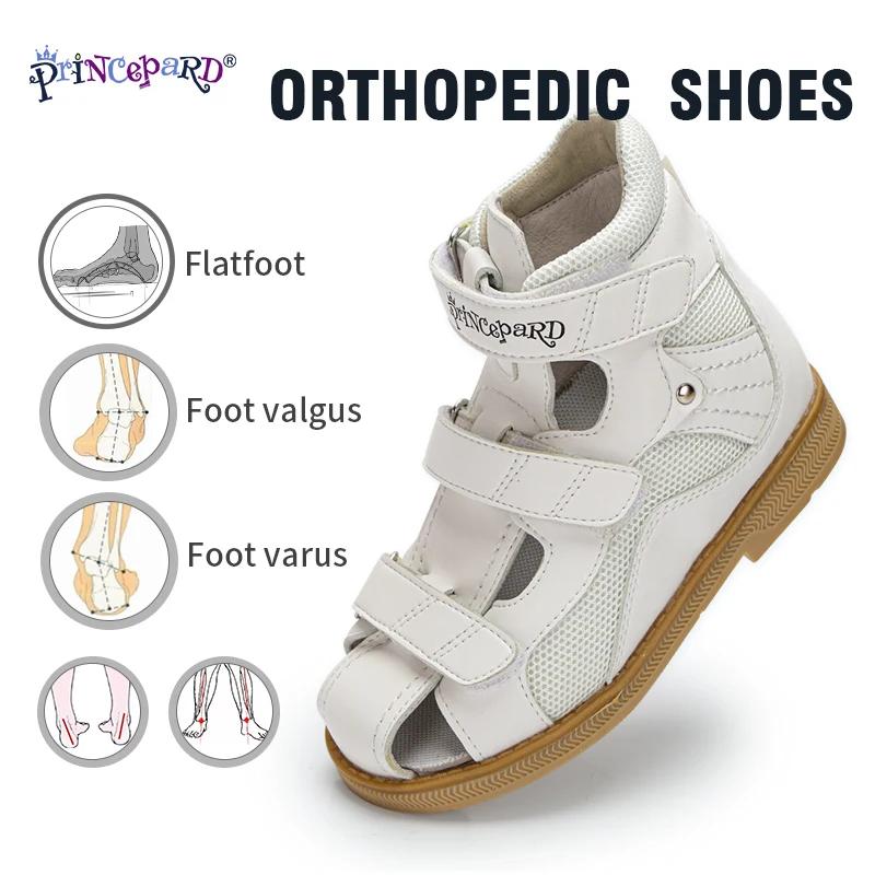Rosa Epard-Sandales orthopédiques 4 roues motrices pour enfants, chaussures en cuir véritable pour g