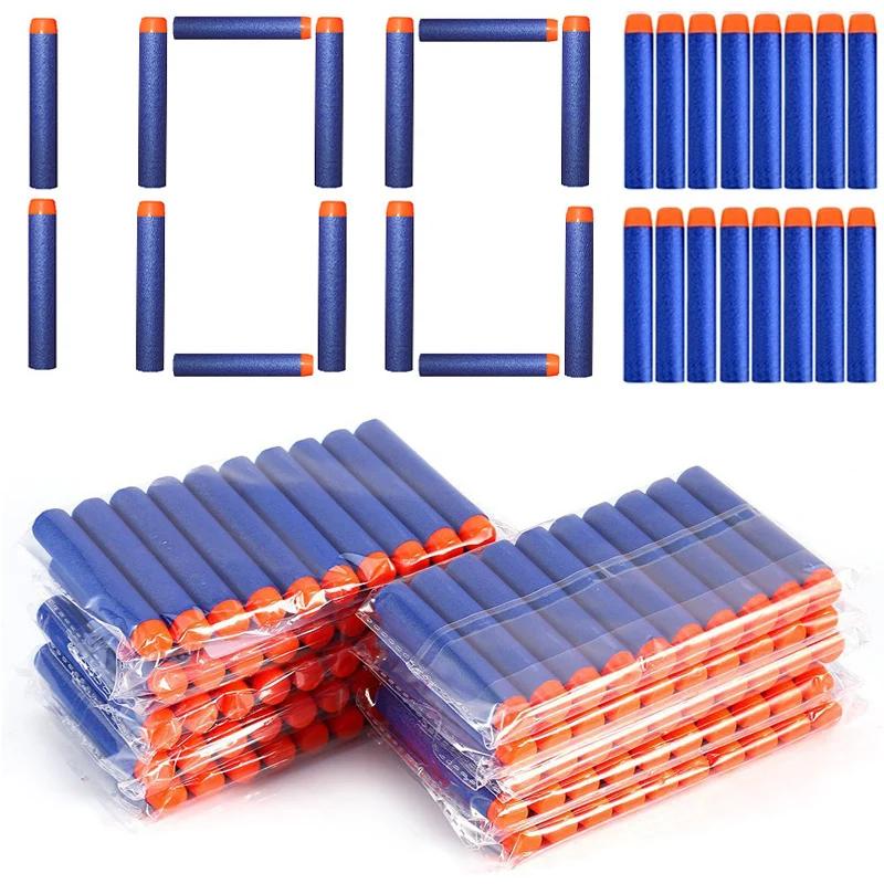 7.2 cm 100 pièces pour Nerf balles souples fléchettes tête ronde recharge éponge fléchettes enfants 