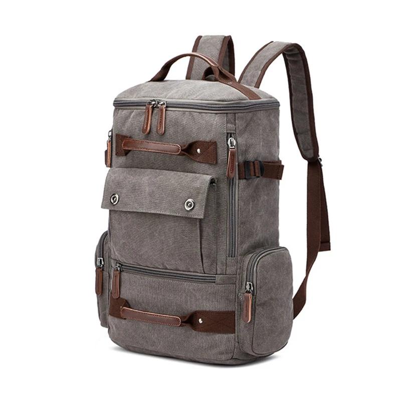 Sac à Dos Vintage en Toile pour Homme, Cartable d'École, de Voyage, Grande Capacité, pour Ordinateur