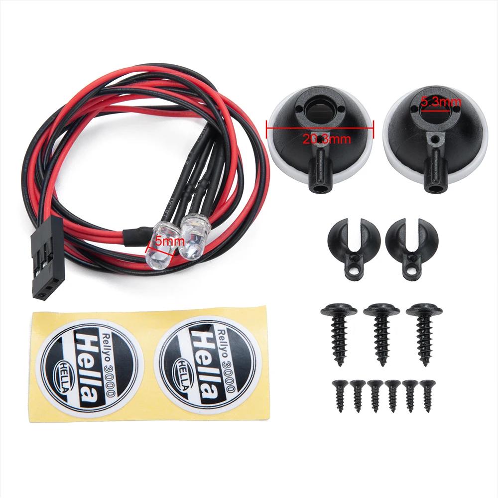AXSPEED 2/4 pièces, éclairage LED avec couvercle en plastique rond pour TRX-4 Axial SCX10 Tamiya CC0