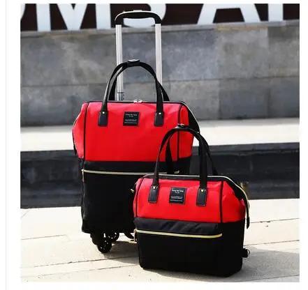 Sac à roulettes de voyage pour femmes, sac à dos à bagages à main avec sac à main, valise à roulette
