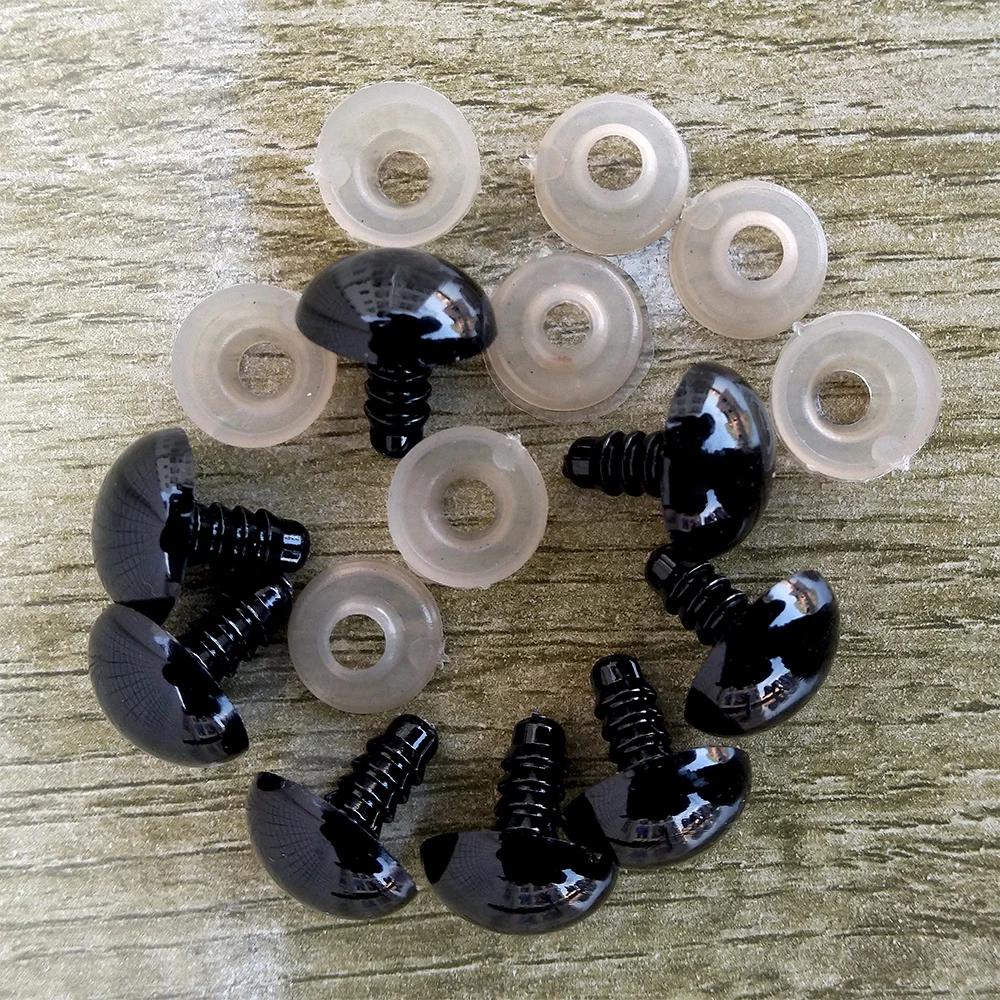 100 pièces 8/10/12/14mm yeux de sécurité en plastique pour jouets bricolage mélange taille Crochet o
