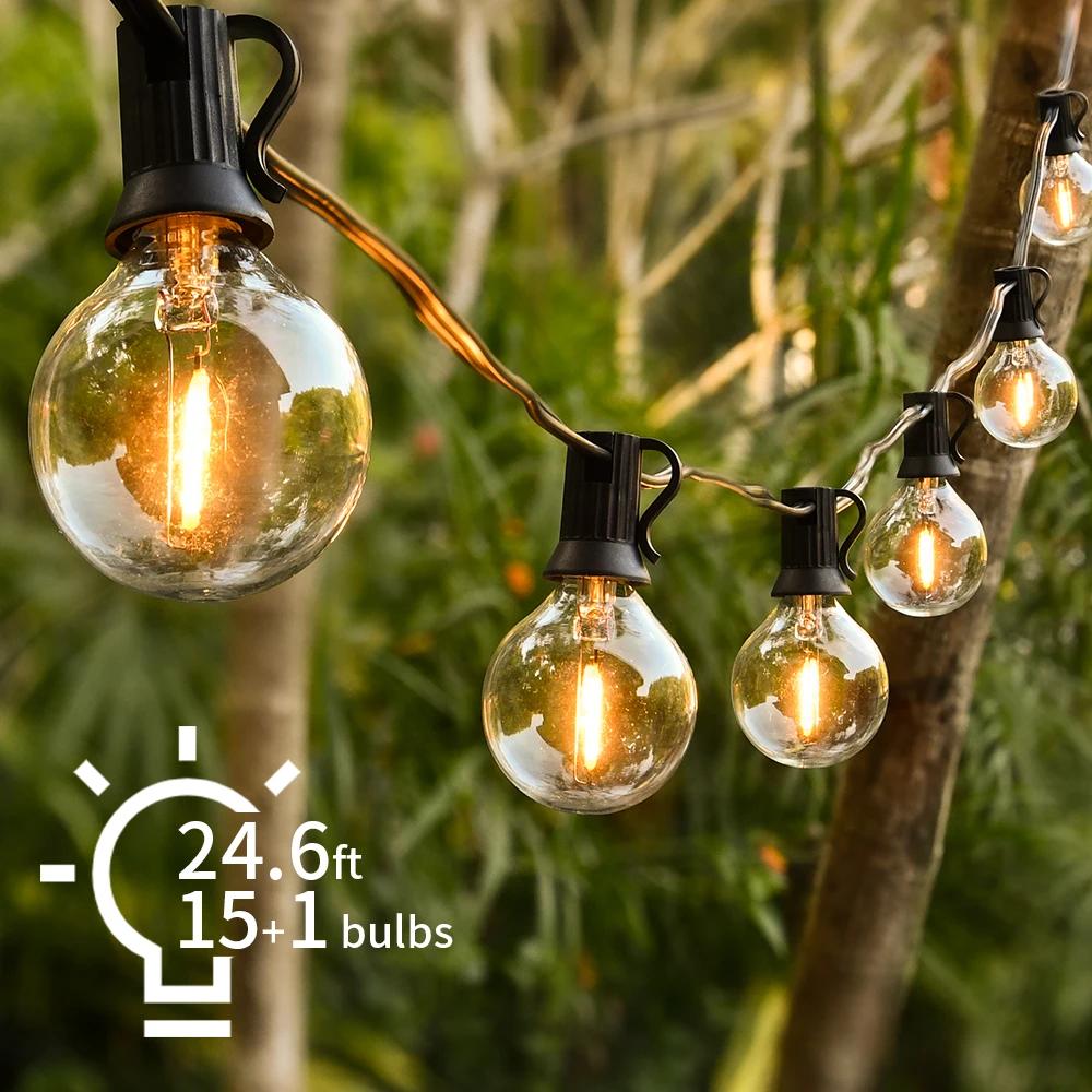 Guirlande lumineuse LED de 30M, guirlande lumineuse pour fête, guirlande lumineuse G40, blanc chaud,