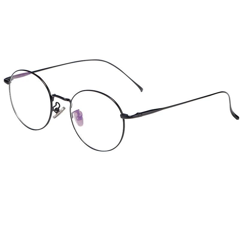 Lunettes rondes rétro en titane pur, monture complète pour myopie, pour hommes et femmes, montures d