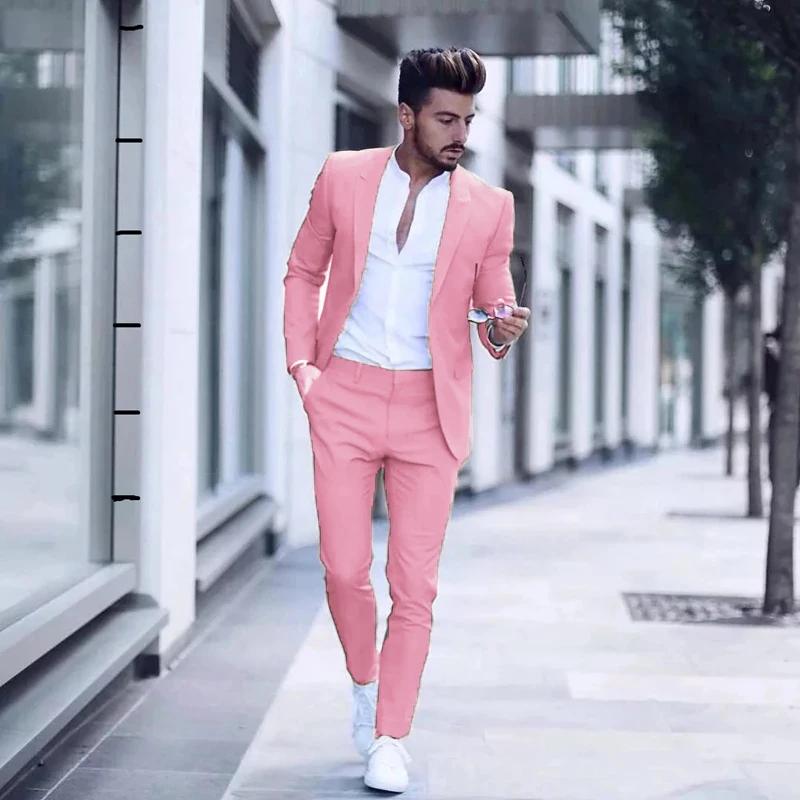 Costume luxueux pour hommes d'affaires, décontracté, à la mode, pour fête de mariage, Tuxedos, coupe