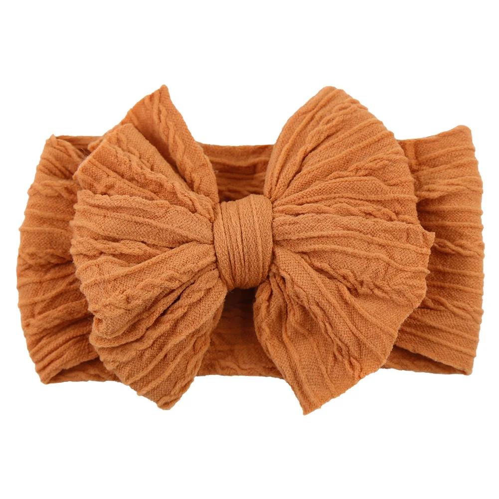 Bandeau pour bébé avec nœud câble solide - Turban élastique couvre-chef nouveau-nés garçons filles