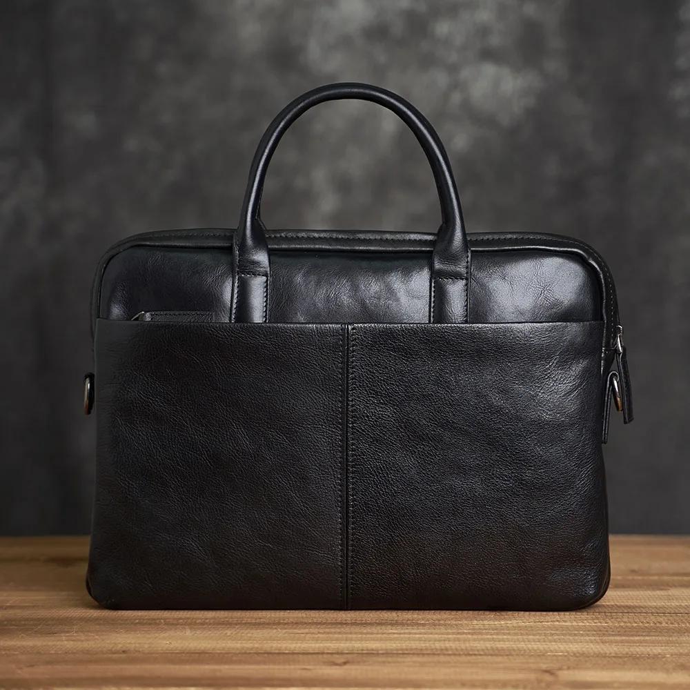 ZRCX porte-documents en cuir véritable hommes sac à main d'affaires mâle ordinateur portable sacs à 