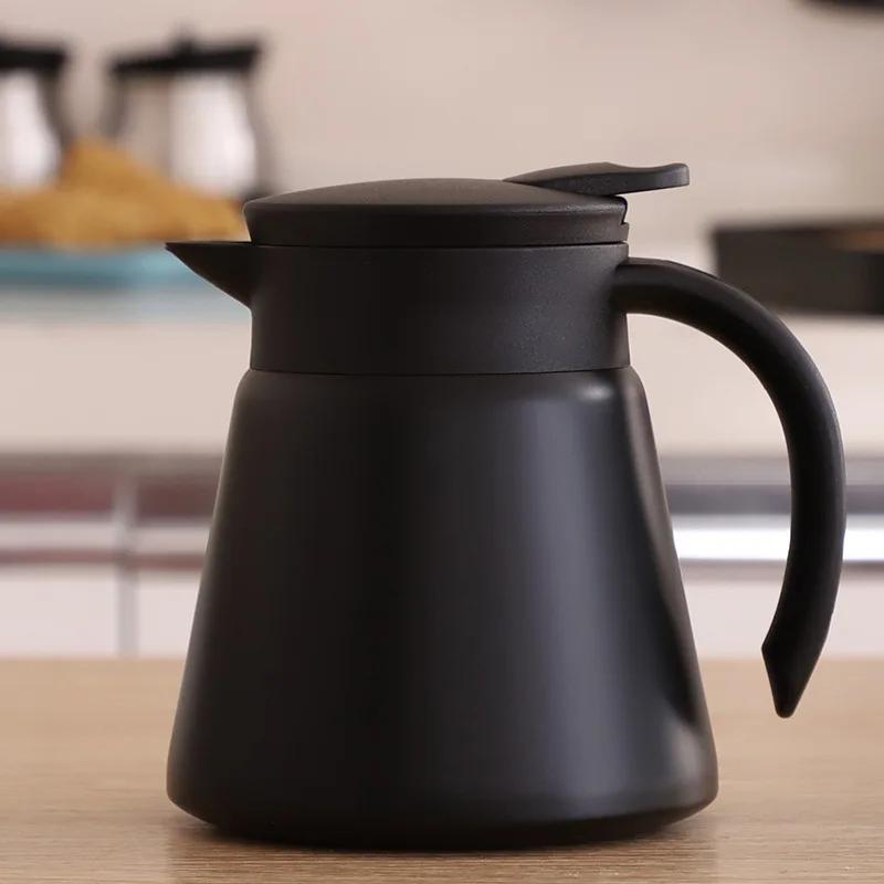 Carafe à café thermique théière-acier inoxydable 304 Double paroi isolée sous vide, poignée Cool Tou