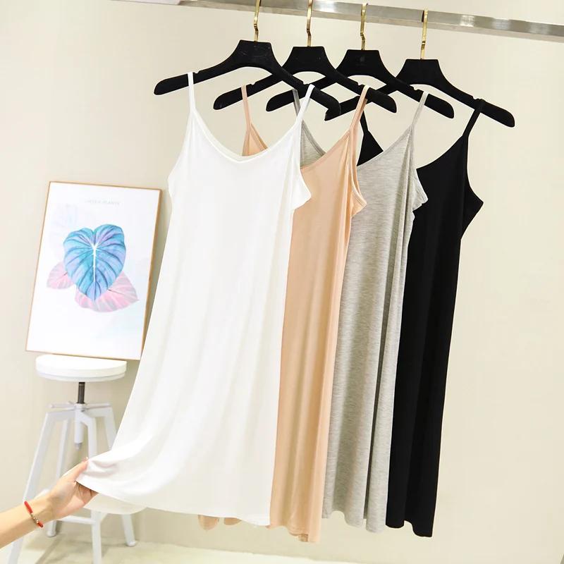 Printemps été 2024 femme débardeur robe décontracté Modal Sexy Camisole élastique femme maison robes