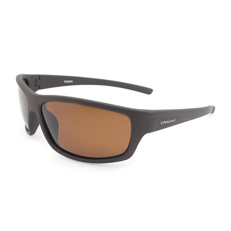Lunettes de soleil polarisées de marque pour homme 2026, design rectangulaire marron, verres de spor