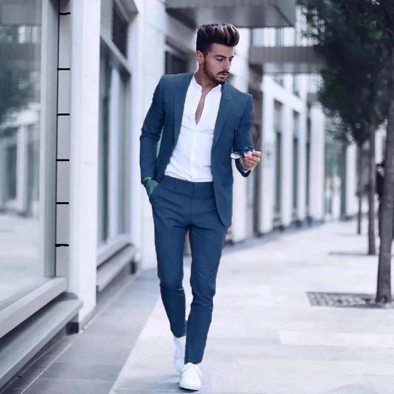 Costume luxueux pour hommes d'affaires, décontracté, à la mode, pour fête de mariage, Tuxedos, coupe