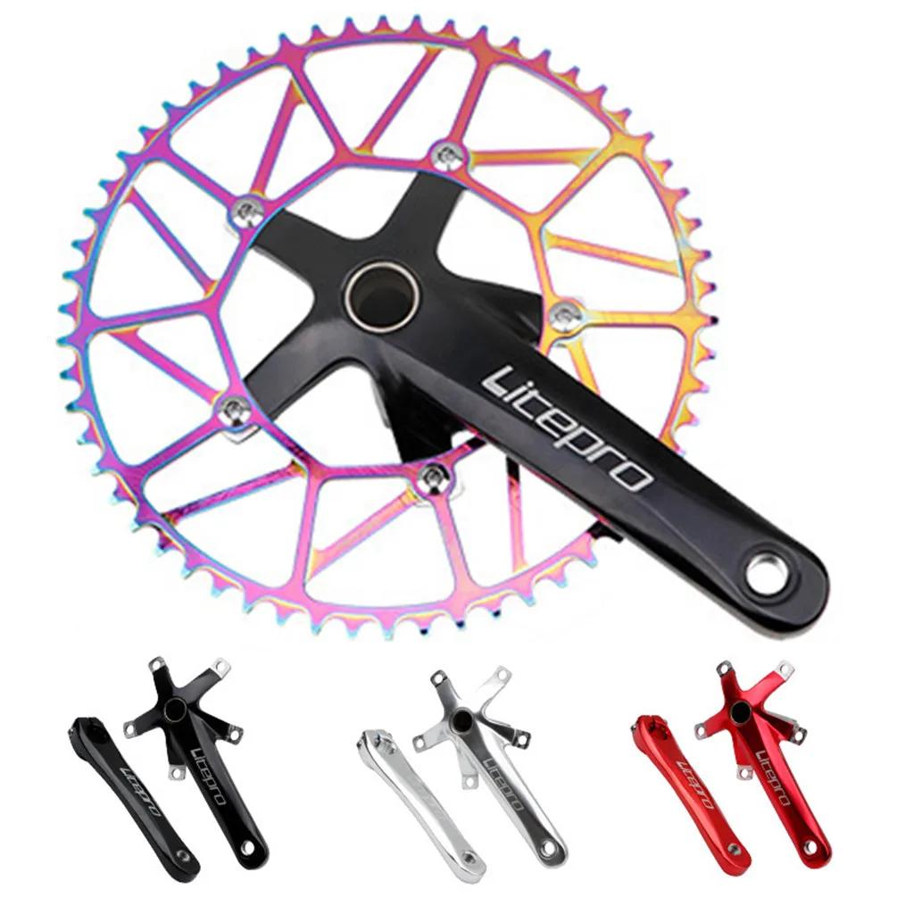 Litepro-Pignon de manivelle intégré creux pour vélo pliant, arbre central, dent positive et négative