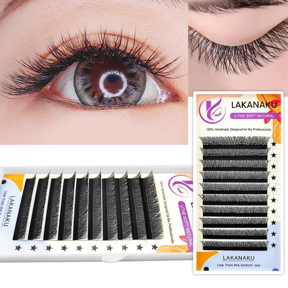 LAKANAKU Cilios YY Extensions de cils 6 plateaux cils 0.07 C D 8-12 mélange YY cils naturel doux pré