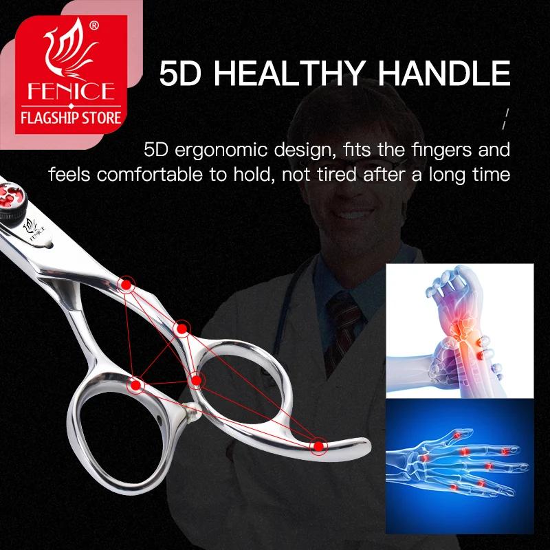 Fenice – ciseaux à cheveux JP440c, 7.0, 7.5 pouces, haute qualité, avec flamme, pour coupe de cheveu