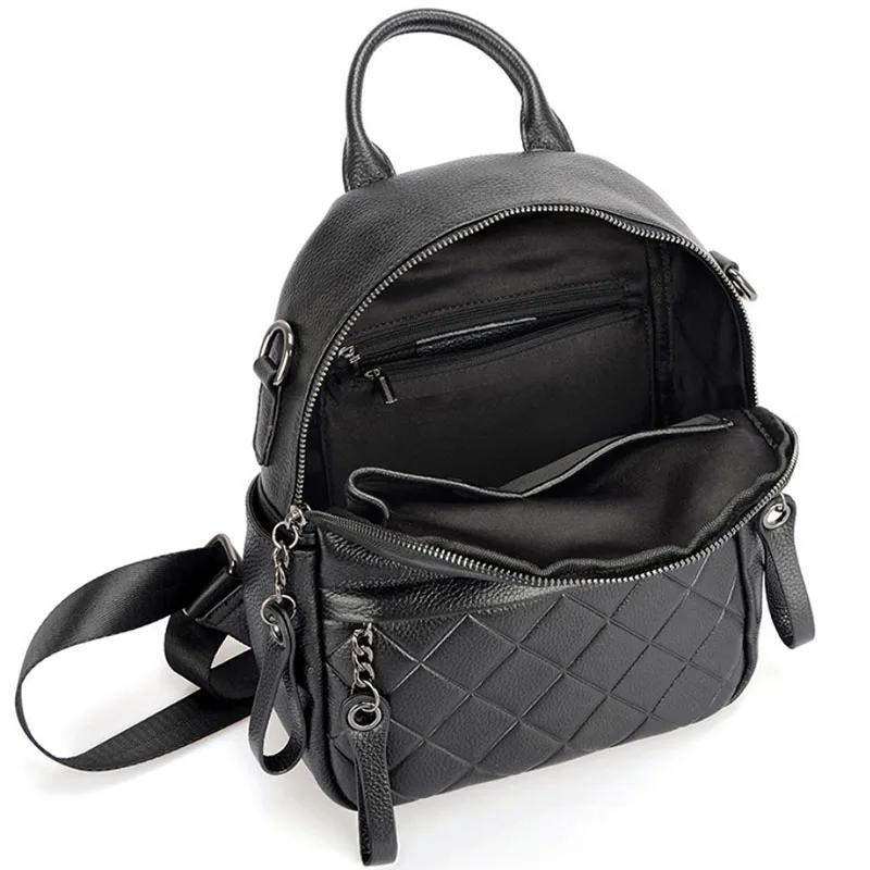 Zency – sac à dos en cuir véritable pour femmes, sac à dos blanc pur, sacs de voyage décontractés, c