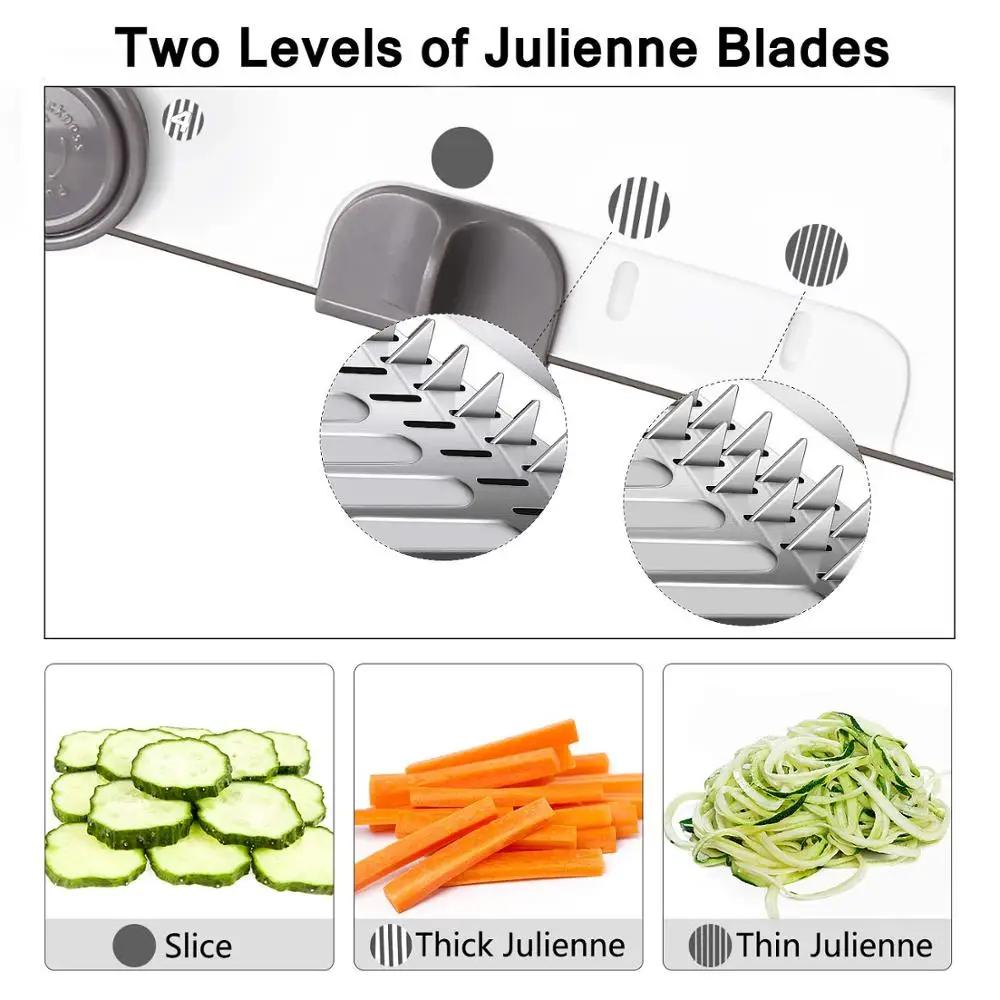 LMETJMA 18 Types réglable Mandoline trancheuse acier inoxydable légumes Julienner râpe oignon pomme 