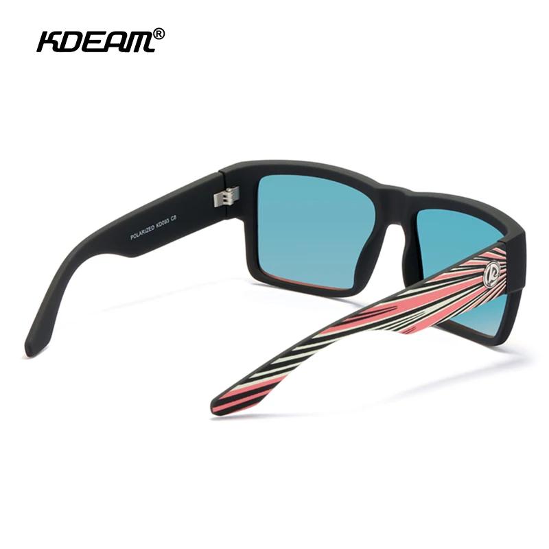 KDEAM toutes les lunettes de soleil polarisées noires unisexe lentille polarisante de forme carrée l