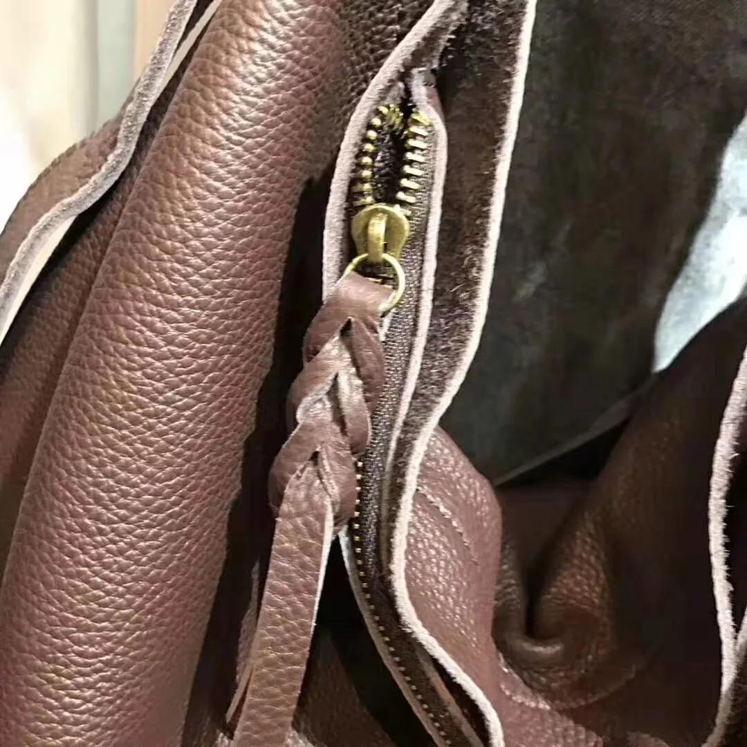 Sac à bandoulière en cuir véritable souple pour femmes, première couche de peau de vache, style rétr