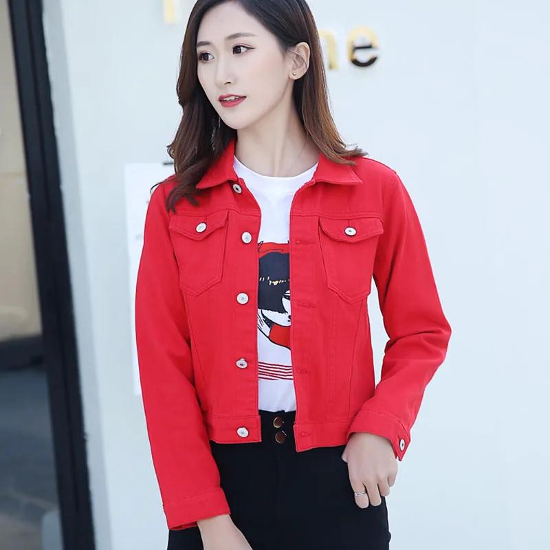 Nouveau manches longues hiver mince blanc noir jean haut pour femmes solide Denim veste femmes parde