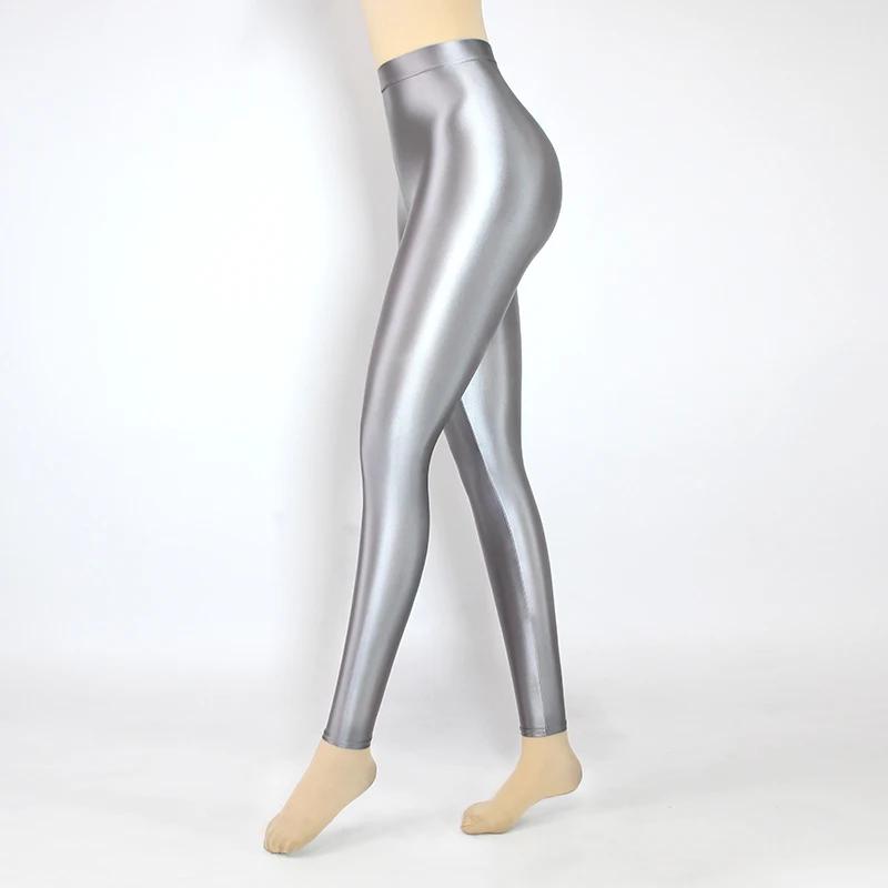 Pantalon satiné brillant XClocKNYoung, taille haute, sport, fitness, yoga, leggings brillants, leggi