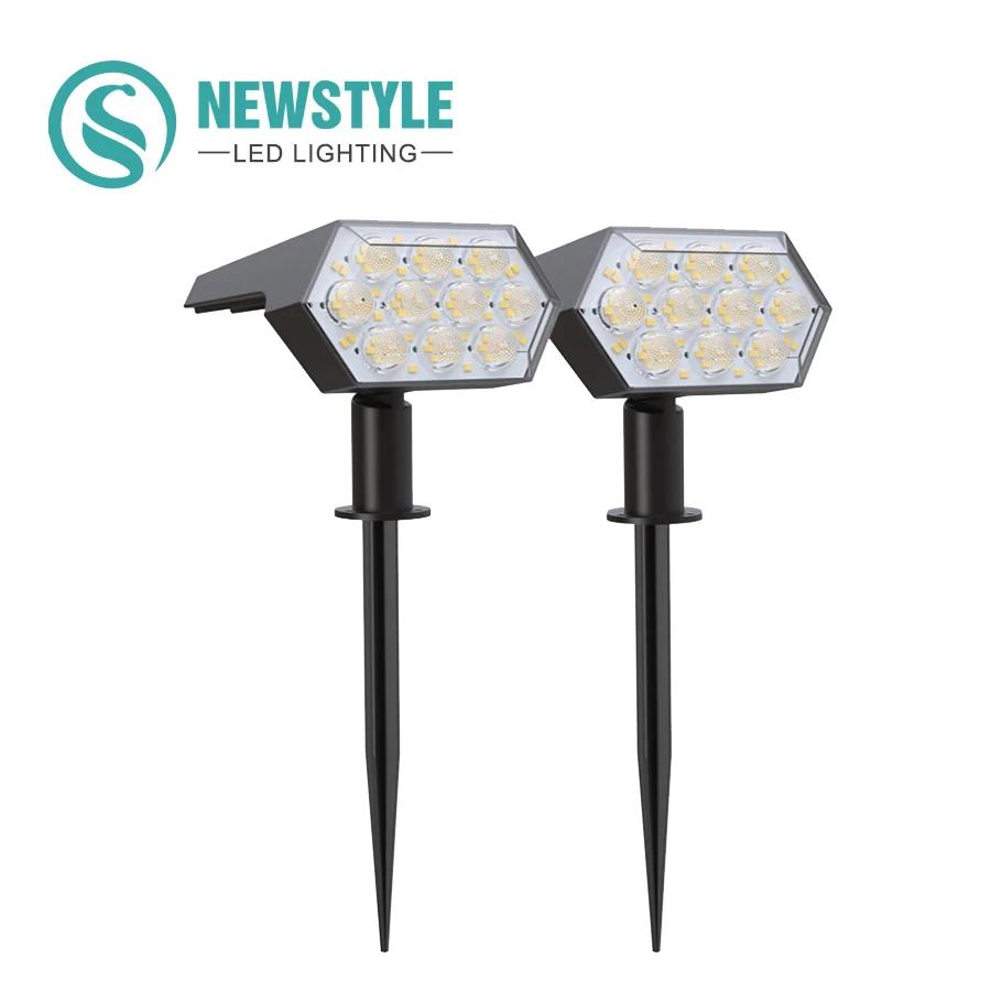 108 LED lumières solaires extérieures spots solaires projecteurs de paysage 92 LED réglable décorati
