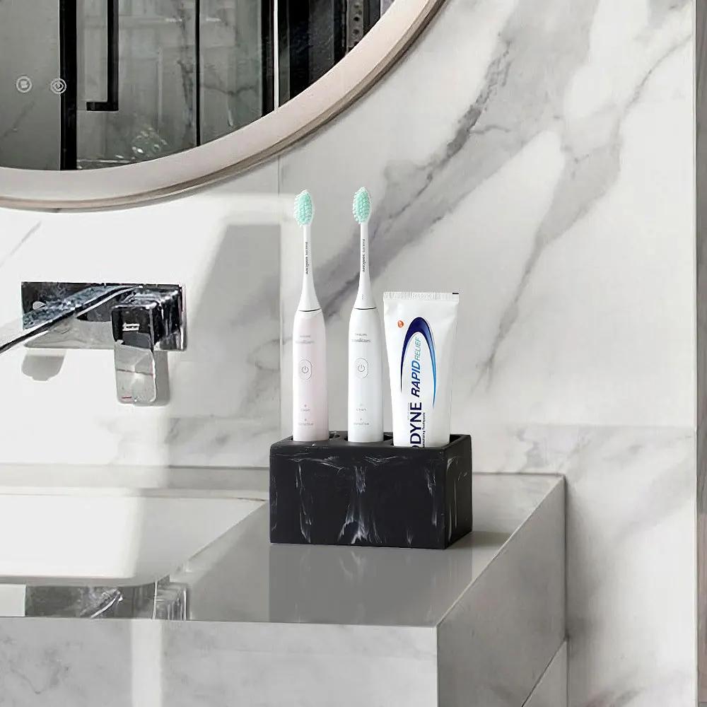 Porte-brosse à dents électrique, rangement de dentifrice, noir, blanc T1