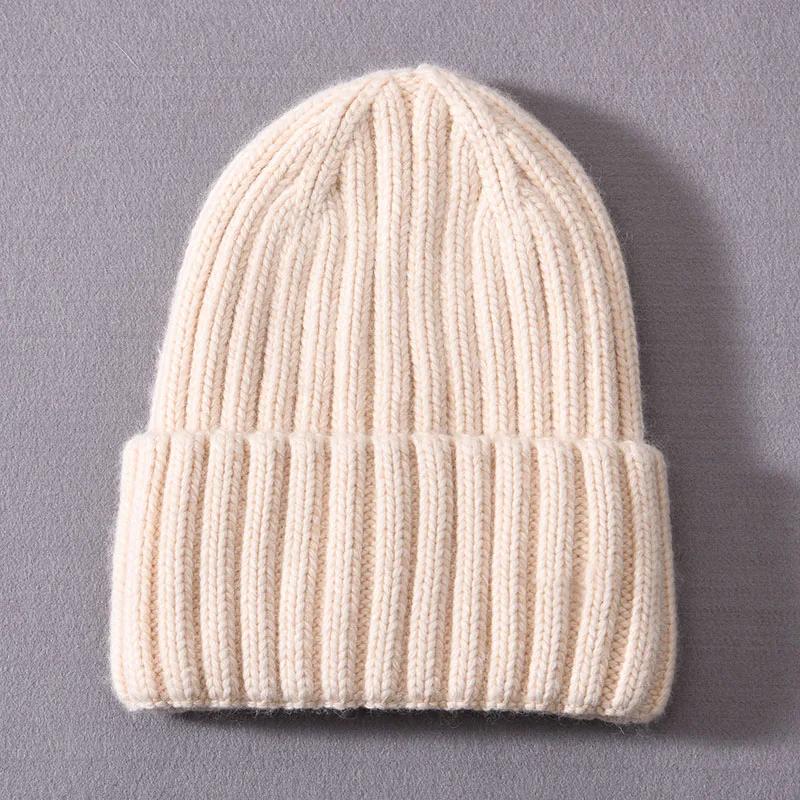 InjSatin Lined Beanie Hats, Unisex Optics, Chunky Cap, Striped, Warm, Soft, Cachemire Hat, High Qual