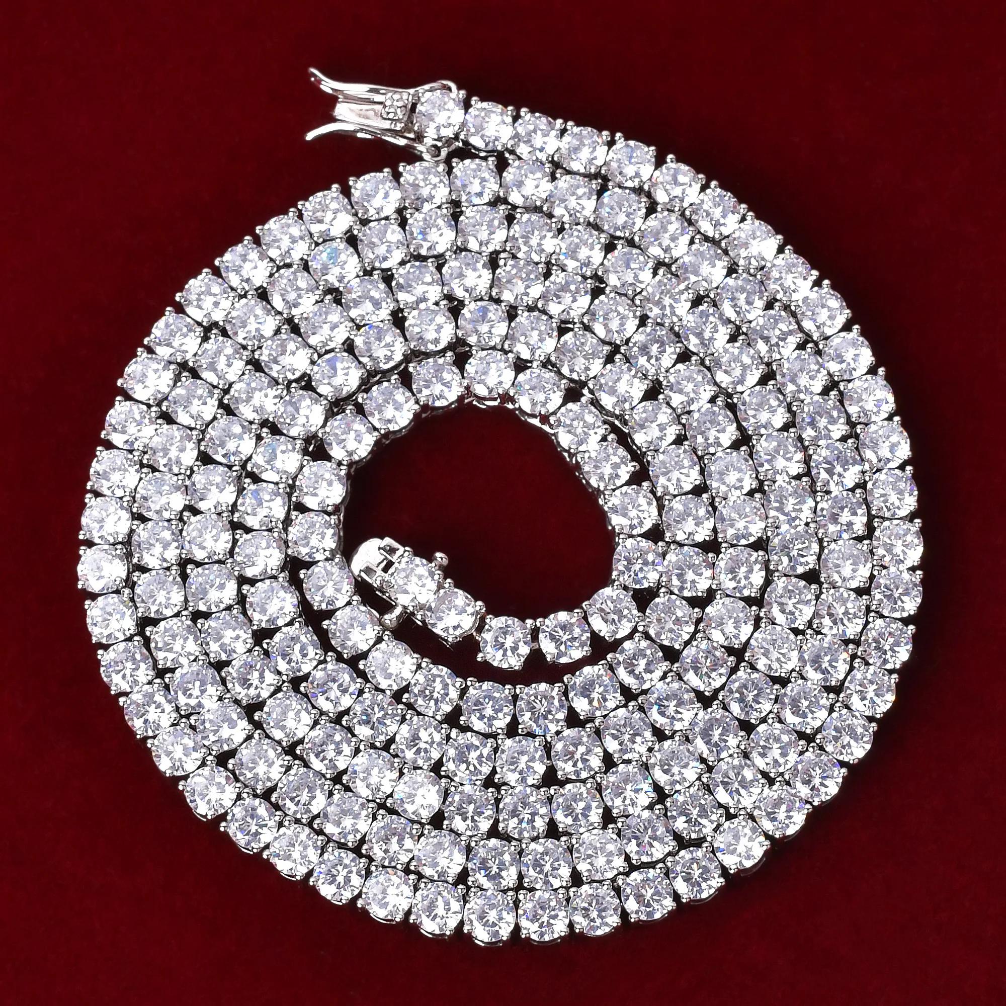 Aokaishen – chaîne de Tennis pour hommes, collier plaqué or véritable, Hip Hop Rock Street, bijoux à